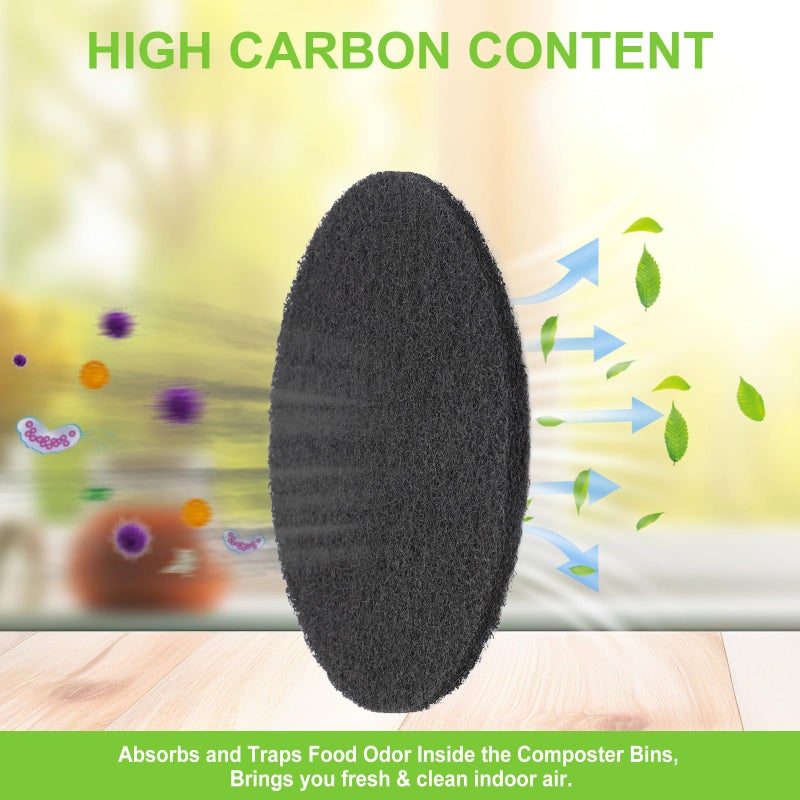 ddLUCK فلتر سلة النفايات الغذائية ddLUCK 6 عبوات، فلاتر كربون نشط دائرية، فلاتر فحم سميكة قابلة للاستبدال لإزالة الروائح لجميع دلو القمامة، سمك 1 سم - Image 4